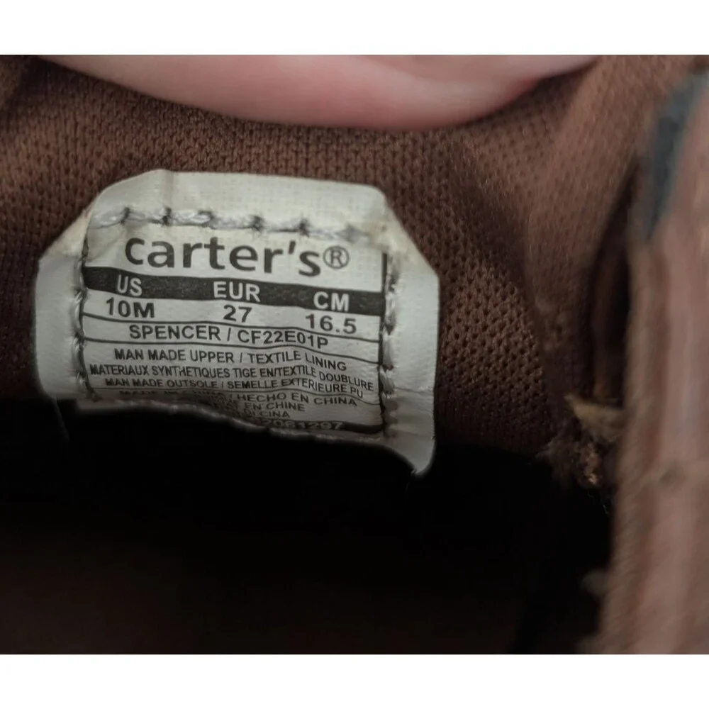 Carters Spencer Brown Lace Up Oxford Dress Shoes Toddler Boys Size 10